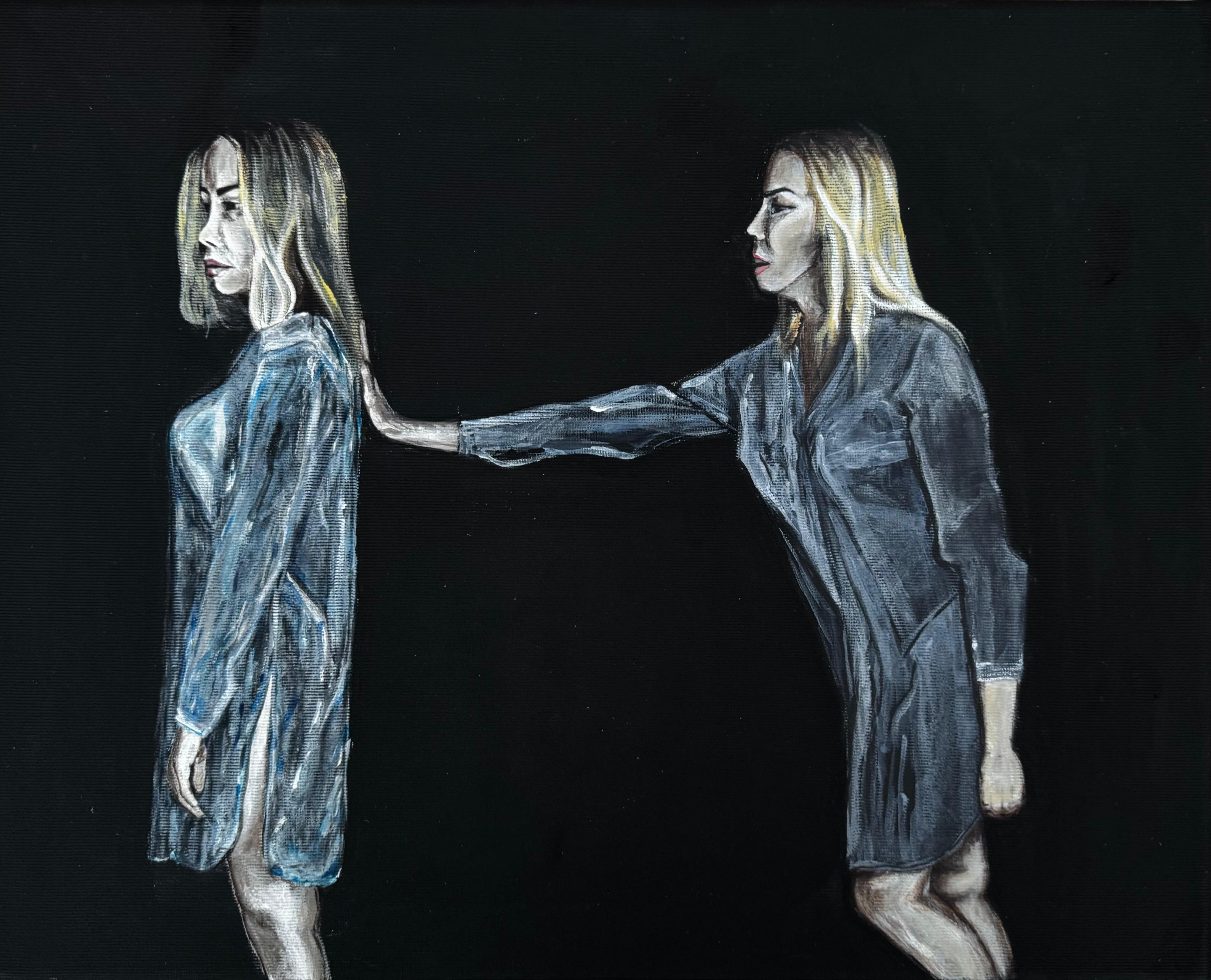 Painting in progress, to be a part of the upcoming series <em>COMEBACK</em>. Originated during the ARTHUNT Symposium in Banská Belá during the early summer of 2025.