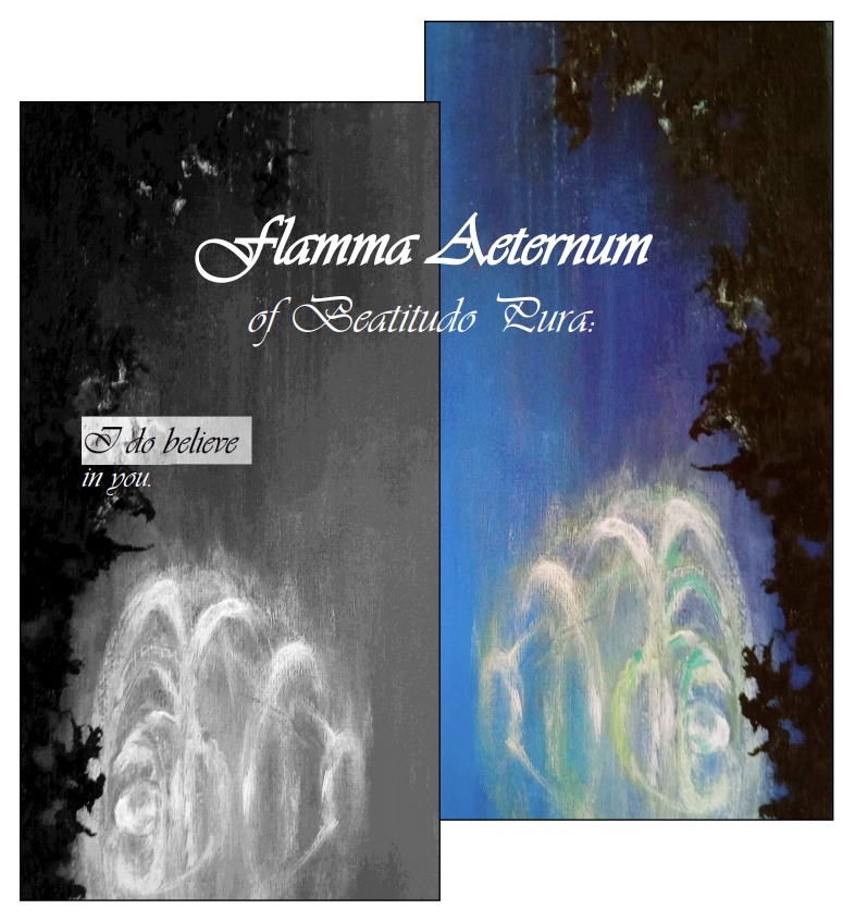 <b>Flamma Aeternum</b><br><br>(<em>The Infinite Flame</em>)<br><br>acrylic on canvas, 50 x 50 cm, edited detail of Beatitudo Pura